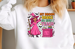 Retro Witch Teacher Halloween PNG Product Image 2