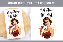 Vintage Retro Pin Up Girl | Kitchen Towel Sublimation Design Product Image 1