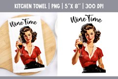 Vintage Retro Pin Up Girl | Kitchen Towel Sublimation Design Product Image 1