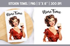 Vintage Retro Pin Up Girl | Kitchen Towel Sublimation Design Product Image 1
