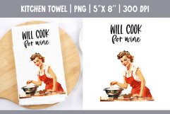 Vintage Retro Pin Up Girl | Kitchen Towel Sublimation Design Product Image 1