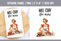 Vintage Retro Pin Up Girl | Kitchen Towel Sublimation Design Product Image 1