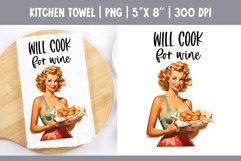 Vintage Retro Pin Up Girl | Kitchen Towel Sublimation Design Product Image 1