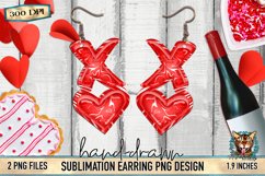 Valentine&#039;s Day earring design, sublimation PNG, retro love, XO motif, pin striping, vintage vibes, DIY jewelry, double-sided earring blanks, X-heart MDF, instant download, digital art, craft supplies, Valentine&#039;s Day gifts