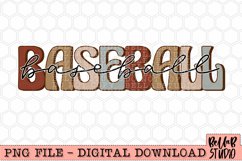 Neutral Retro Baseball PNG Sublimation Design Product Image 2
