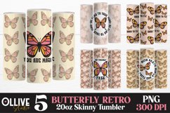 Butterfly Inspirational Skinny 20oz Tumbler Wrap PNG Bundle Product Image 1