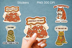 Funny retro cat stickers printable | Cute animal sticker Product Image 1