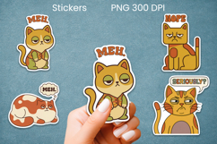 Funny retro cat stickers printable | Cute animal sticker Product Image 1