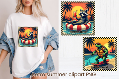 Retro Summer Pool Club Animal Sublimation Design Product Image 1