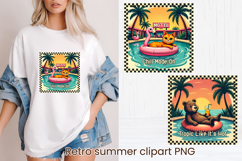 Retro Summer Pool Club Animal Sublimation Design Product Image 1