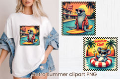 Retro Summer Pool Club Animal Sublimation Design Product Image 1