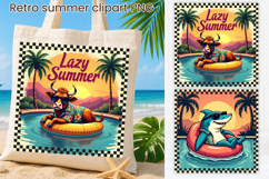 Retro Summer Pool Club Animal Sublimation Design Product Image 1