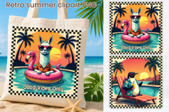 Retro Summer Pool Club Animal Sublimation Design Product Image 1