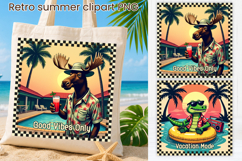 Retro Summer Pool Club Animal Sublimation Design Product Image 1