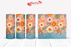 Retro Flowers | 70s Retro | 20oz Tumbler Sublimation Wrap Product Image 1
