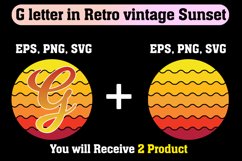 Retro Vintage Sunset | G Letter in a Retro Vintage Circle Product Image 1