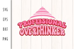 Sarcastic Retro SVG - Professional Overthinker Cut File Product Image 2