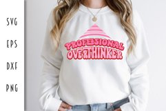 Sarcastic Retro SVG - Professional Overthinker Cut File Product Image 4
