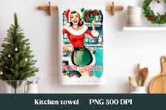 Pin up girl kitchen towel | Christmas towel sublimation Product Image 1