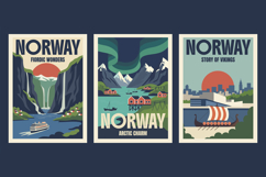 Retro Travel Posters Norway Product Image 1