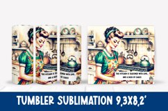 Retro woman tumbler wrap sublimation PNG Product Image 1