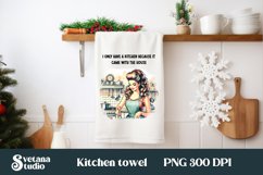 Retro woman kitchen towel sublimation | Towel sublimation Product Image 1