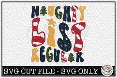 Retro Naughty List Regular Cut File Product Image 1