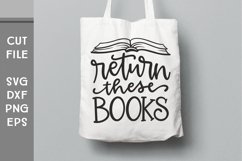 Library Tote Bag, Hand Lettered Reading SVG Product Image 1