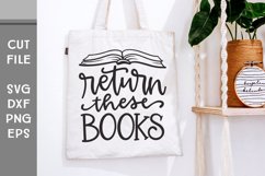 Library Tote Bag, Hand Lettered Reading SVG Product Image 2