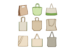 reusable grocery bag set cartoon Product Image 1
