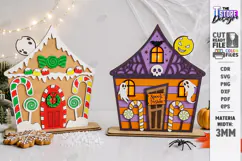 Reversible Halloween Christmas House Laser Cut | Home Decor Product Image 1
