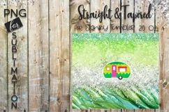 Skinny tumbler sublimation - Green Glamping Camping Caravan Product Image 3