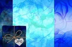 Liquid abstract winter blue watercolor digital papers Product Image 3