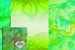 Liquid abstract green watercolor digital scrapbook papers Product Image 2