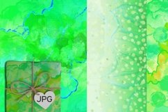 Liquid abstract green watercolor digital scrapbook papers Product Image 4