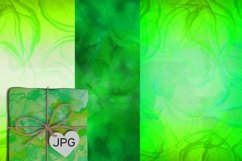 Liquid abstract green watercolor digital scrapbook papers Product Image 3