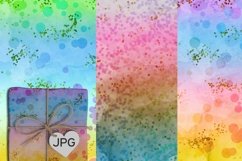 Bokeh Rainbow Pastel Watercolor Digital Scrapbook Papers Product Image 3