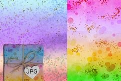 Bokeh Rainbow Pastel Watercolor Digital Scrapbook Papers Product Image 4