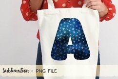 Fourth of July galaxy alphabet sublimation design bundle Product Image 3