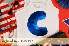 Fourth of July galaxy alphabet sublimation design bundle Product Image 5