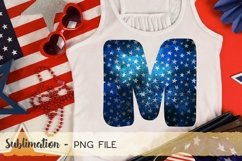 Fourth of July galaxy alphabet sublimation design bundle Product Image 13