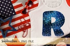 Fourth of July galaxy alphabet sublimation design bundle Product Image 22