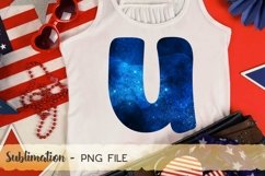 Fourth of July galaxy alphabet sublimation design bundle Product Image 23