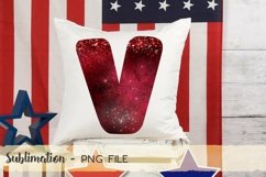 Fourth of July galaxy alphabet sublimation design bundle Product Image 25