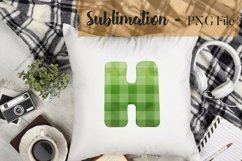 Glitter plaid alphabet sublimation design bundle Product Image 10