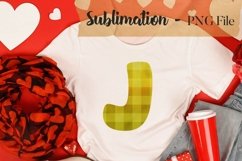 Glitter plaid alphabet sublimation design bundle Product Image 12