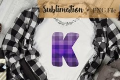 Glitter plaid alphabet sublimation design bundle Product Image 13