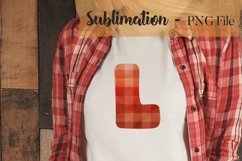 Glitter plaid alphabet sublimation design bundle Product Image 14