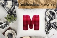 Glitter plaid alphabet sublimation design bundle Product Image 15