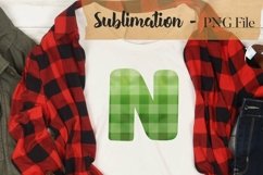 Glitter plaid alphabet sublimation design bundle Product Image 16